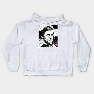 Ralph Waldo Emerson Black and White Portrait | Ralph Waldo Emerson Artwork 4 Kids Hoodie